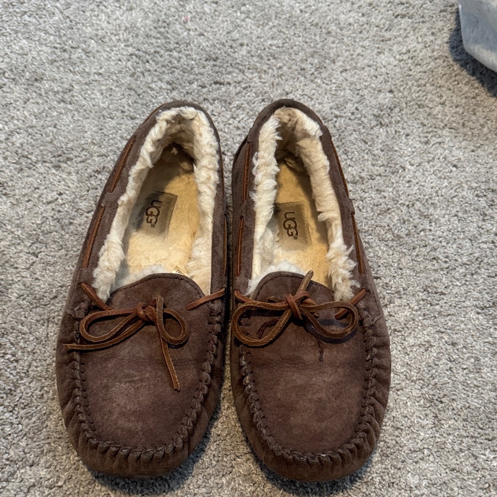 UGG womens Chocolate Brown Suede Loafers